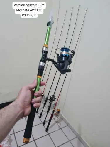 Conjunto de Pesca Completo - Vara 2,10m e Molinete AV3000