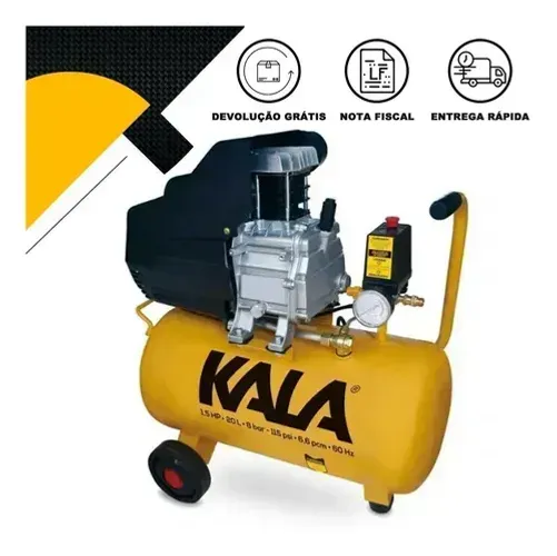 Moto Compressor De Ar 6,6 Pés 20 Litros 1,5 Hp 863181 Kala