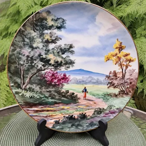 Grande Prato Decorativo em Porcelana Zappi - Assinado - Antigo e Raro!