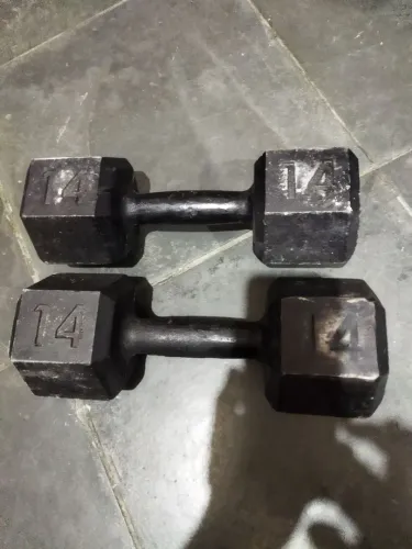 Par de halter sextavado de 14 kilos