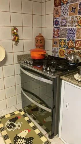 Fogão de luxo Brastemp com mesa de vidro quebrada