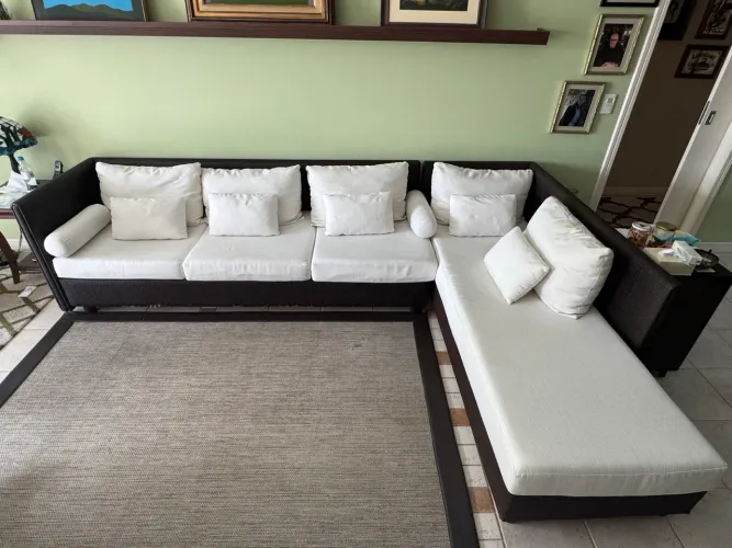 Sofá + chaise SACCARO - Rattan