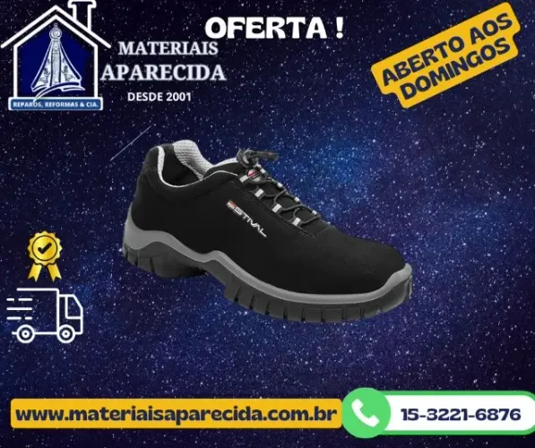 Sapato Seguranca Energy Bico PVC Estival Preto