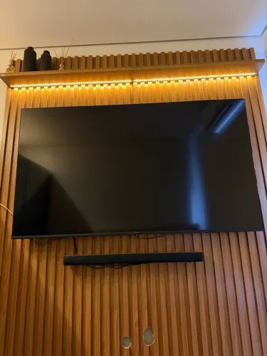 Tv 75? + Painel amadeirado com Led + home