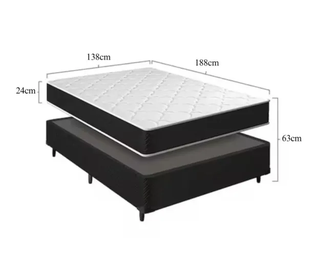 Cama box colchão e base completo D-33 24cm