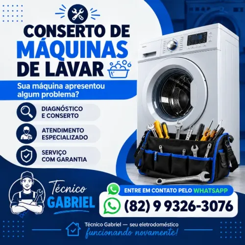 conserto de maquinas de lavar roupas de todas as marcas, serviço com garantia e qualidade.
