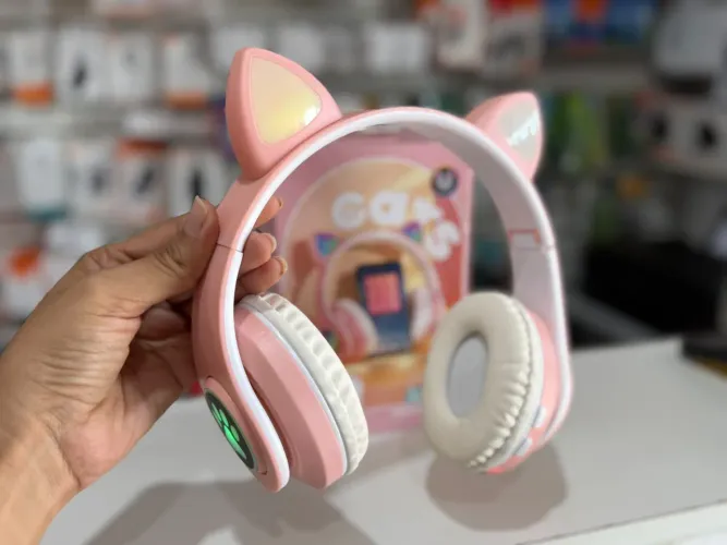 Fone via Bluetooth gatinho infantil
