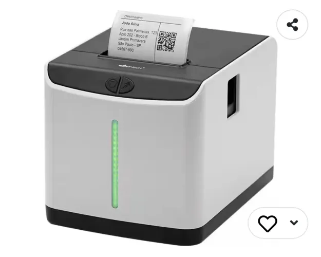 Impressora térmica Direta para etiquetas, USB, Bivolt, Branca