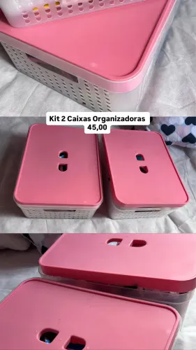 2 Caixas Organizadoras Rosa 