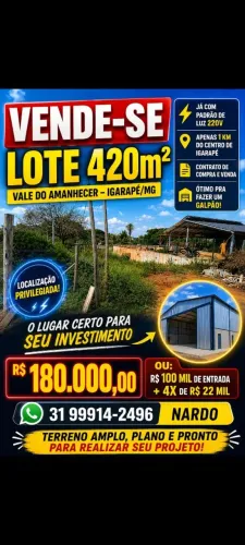 Vende se 420m 1km centro de Igarapé