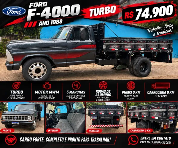 Ford F-4000 2.8 Turbo Intercooler Diesel 2P Manual 1980