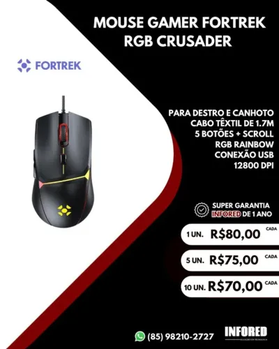 Mouse Gamer Fortrek RGB Crusader