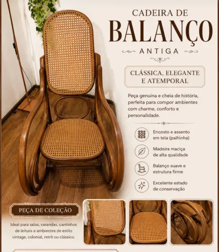 Linda Cadeira de balanço com telinha no encosto e assento 