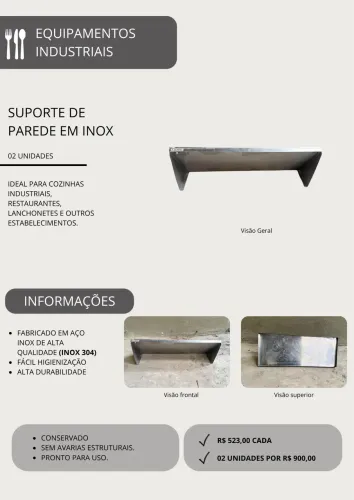 Suporte de Parede em Inox