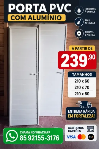 Porta PVC com alumínio 