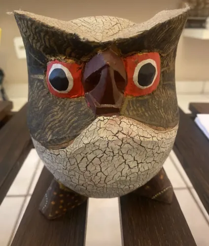 ESCULTURA DE CORUJA INDIANA 16 CM