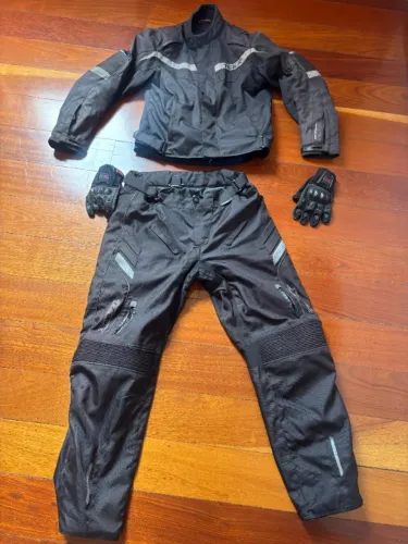 Conjunto Roupa Moto Texx (XXXG/5G) - Jaqueta Falcon + Calça Strike Extreme + Brinde