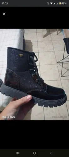 ? Bota Coturno Infantil Feminina com Glitter ?