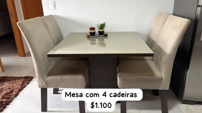 Mesa de jantar 4 lugares
