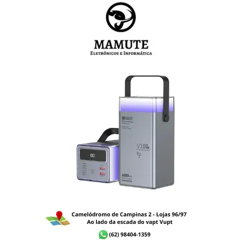 Power Bank Premium Cinza metálico 60.000mah PB- 997 Hrebos 100w - Starlink Mini Ultra Rápi