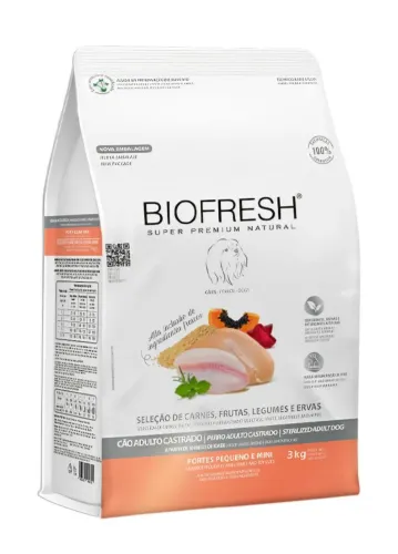 RAÇÃO BIOFRESH ADULTO MINI CASTRADOS 3 KG