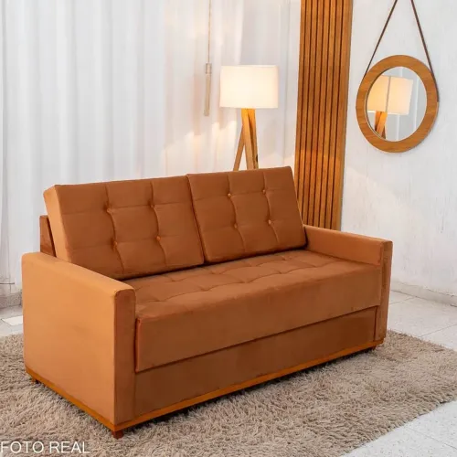 Sofá 3 lugares Living Áustria Linho Larg. 1.70m- Entrega Rápida