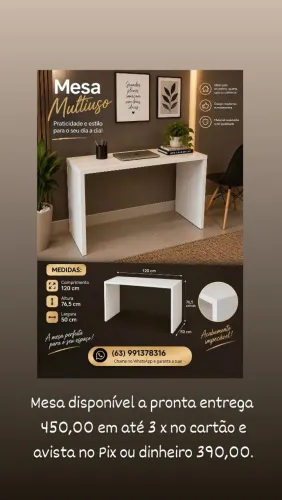 Vendo mesa multiuso nova 100% em MDF.