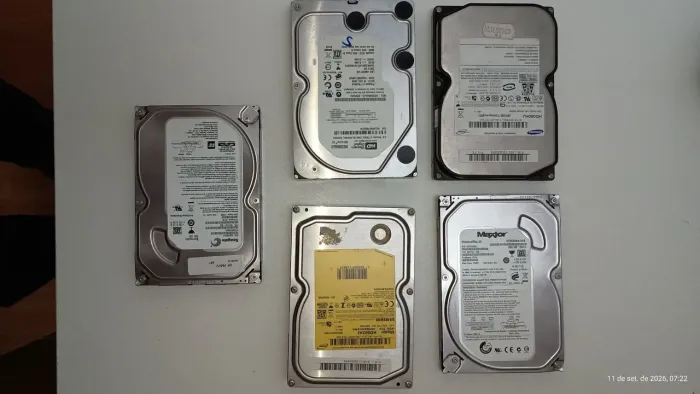 HD SATA Usado 500GB / 250GB / 80GB - Barato - Lote com 5 unidades
