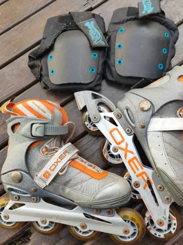 Patins Oxer Magma Alumínio Tam 36 + Joelheiras