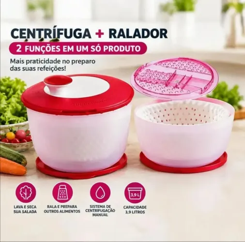 TUPPERWARE CENTRÍFUGA SECADORA DE SALADAS E RALADOR DA PRÁTICA
