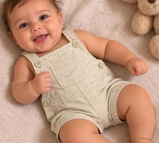 Jardineira bebê teddy boom 3-6 meses