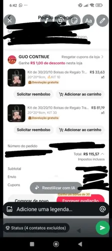 Sacolinhas para aniversário motivo da venda comprei tamanho errado