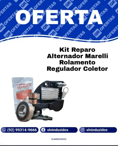 Kit Reparo Alternador Marelli Rolamento Regulador Coletor