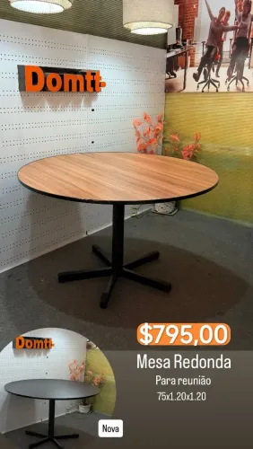 Mesa de reunião para 4 cadeira redonda 1.20x1.20