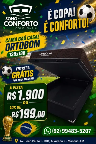 Colchão Ortobom + baú R$1.900