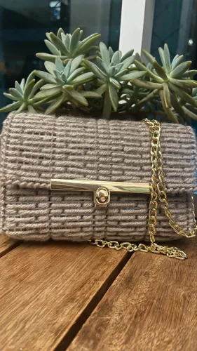 Bolsa de tela em tricô