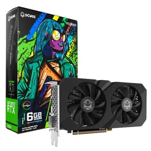 Placa de Vídeo Nvidia GeForce RTX 3050 6GB GDDR6 Pcyes Dual Fan 128 Bits - WZetta