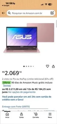 Notebook Asus Novo