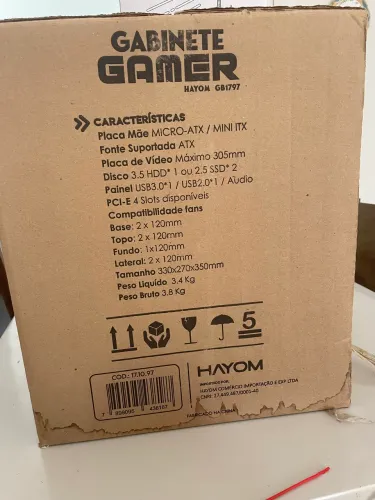 Gabinete aquário com 4 fans RGB Novo