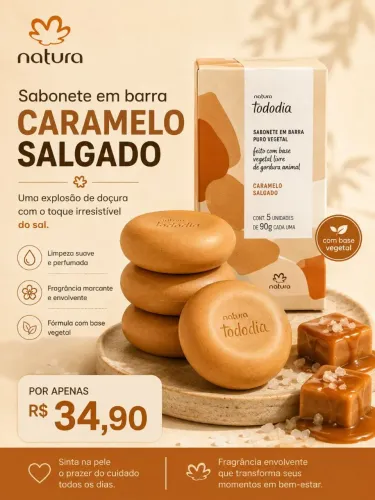 Sabonete natura caramelo salgado