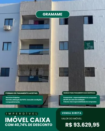 Apartamento com 2 quartos, 49m² - Gramame, João Pessoa/PB