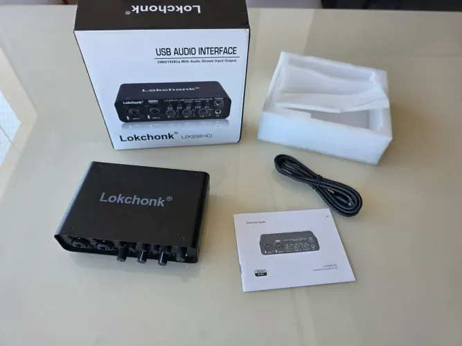 Interface de Áudio LOKCHONK UX22HD 2 Canais