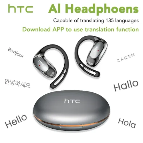 Fones De Ouvido bluetooth Sem Fio Htc Ne35 Bt 6.0 Tradutor Ia Ipx5 Academia