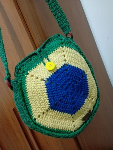 Bolsa crochê cores do Brasil