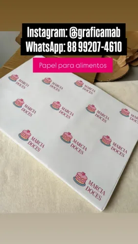 Papel para alimentos / papel antigordura / bolos / salgados / hambúrgueres