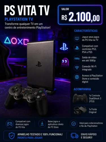 PS Vita TV (PlayStation TV) Desbloqueado c/ 32gb