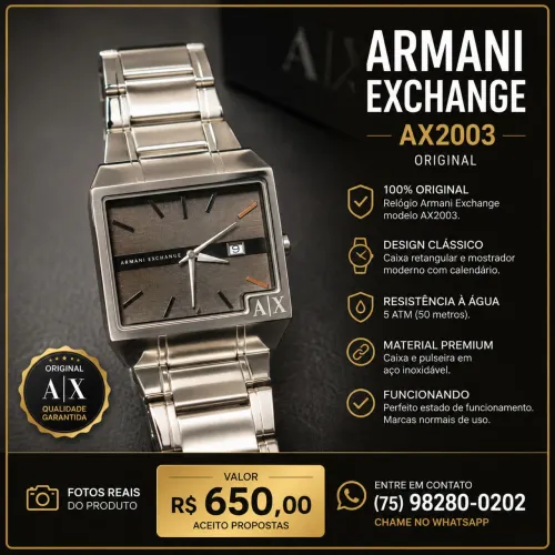 Relógio Armani Exchange AX2003 Original - Aço Inox