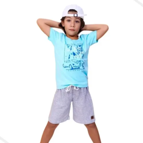 Conjunto Camisa e Bermuda Infantil Menino do 2 ao 10 anos