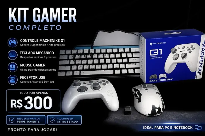 Vendo teclado, mouse e controle