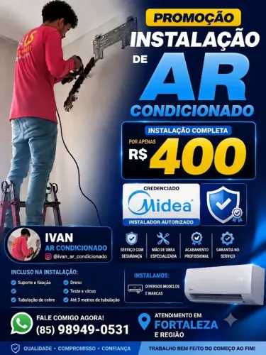 INSTALAÇÃO DE AR-CONDICIONADO - R$ 400,00